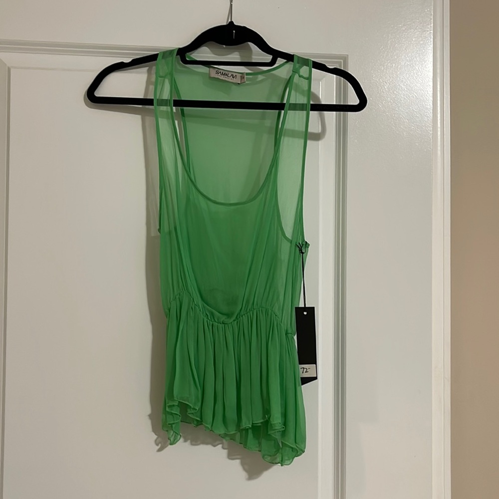 Sam & Lavi completely sheer green top! XS! NWT!